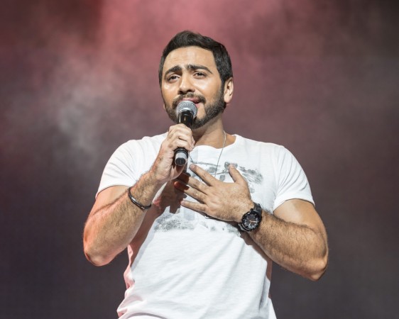 Tamer Hosny performs at a concert during the Abu Dhabi Formula One Grand Prix on November 20, 2014 in Abu Dhabi, United Arab Emirates Tamer Hosny