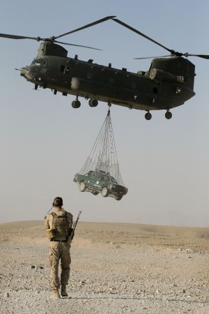 A Ford Ranger pickup carried by a Chinook in Afghanistan Ford SUV