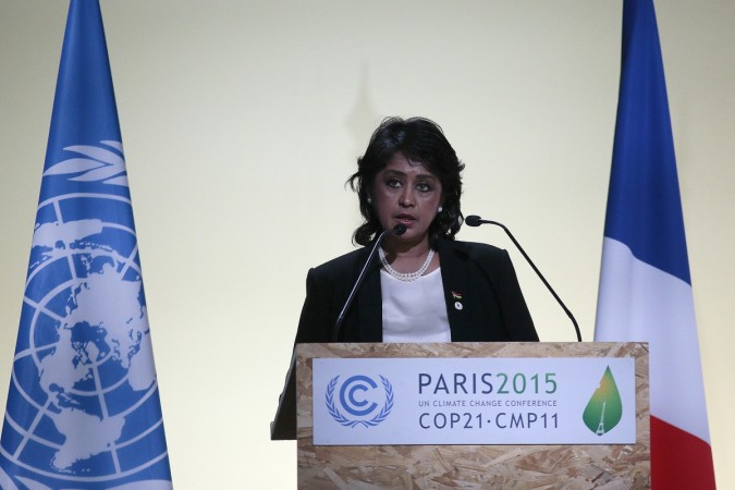 Ameenah Gurib-Fakim, president of the Republic of Mauritius, gives a speech at the EAT Stockholm Food Forum. Ameenah