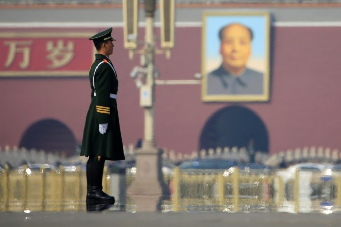 A Chinese official standing guard at Beijing. china