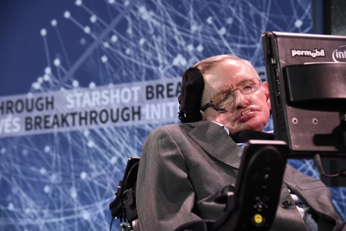 Stephen Hawking at One World Observatory on April 12, 2016, in New York. Stephen Hawking at One World Observatory on April 12, 2016 in New York City.