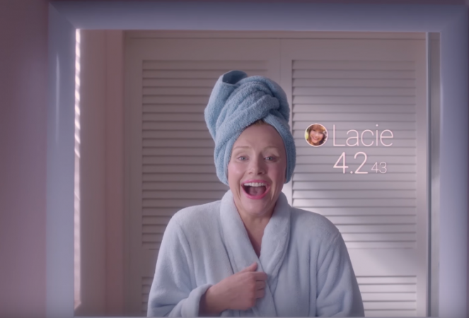 A scene from the Black Mirror episode 'Nosedive'.