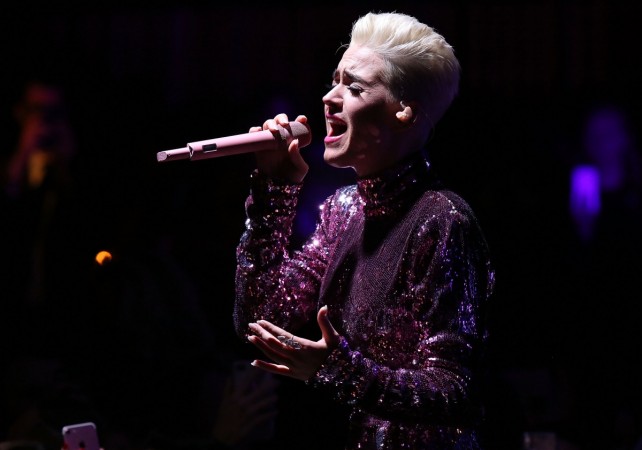 Katy Perry performs during Byron Allen's Oscar Gala Viewing Party to Support The Children's Hospital Los Angeles at the Beverly Wilshire Four Seasons Hotel Katy Perry