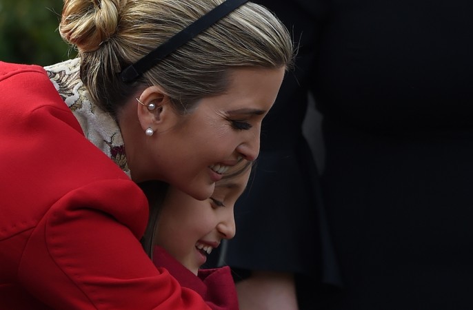 Ivanka Trump (L) hugs her daughter Arabella Rose Kushner. Ivanka Trump (L) hugs her daughter Arabella Rose Kushner.