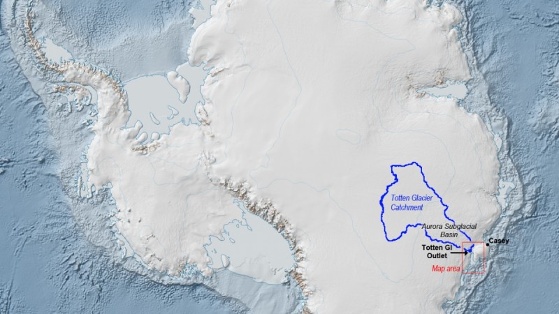 The position of Totten Glacier in Eastern Antarctica Totten Glacier