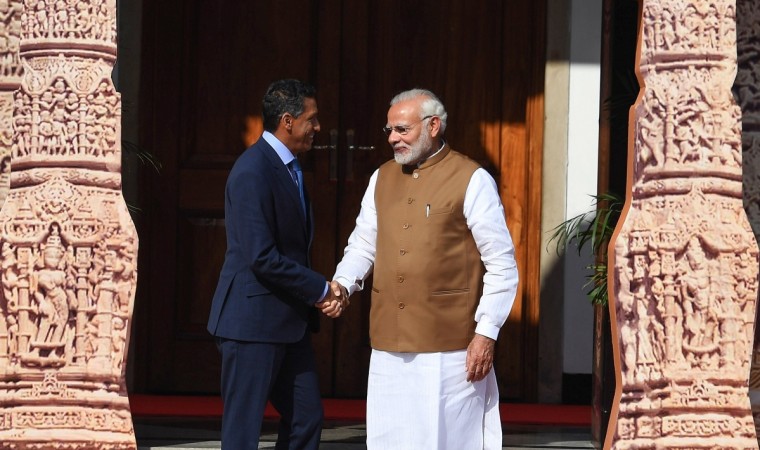 Indian Prime Minister Narendra Modi welcomes Seychelles President Danny Faure in New Delhi Indian Prime Minister Narendra Modi welcomes Seychelles President Danny Faure