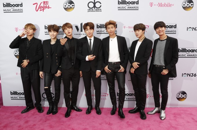 Boy band BTS (Bangtan Boys) arrive at 2017 Billboard Music Awards in Las Vegas, Nevada, U.S. Boy band BTS (Bangtan Boys) arrive at 2017 Billboard Music Awards in Las Vegas, Nevada, U.S.