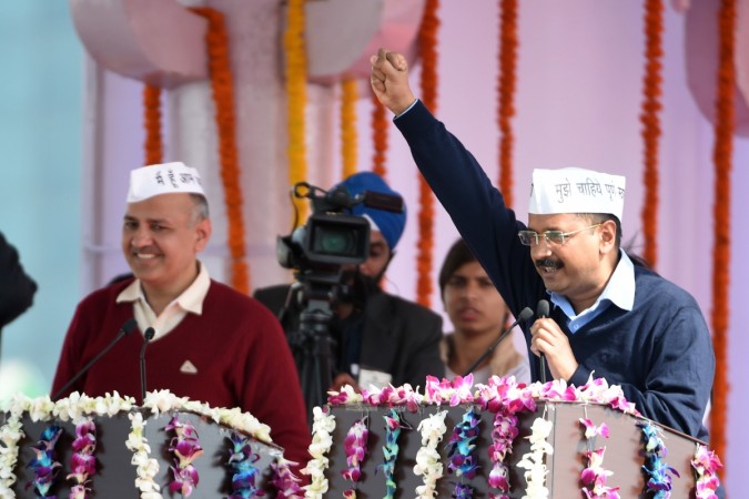 Arvind Kejirwal at a rally. arvind kejriwal