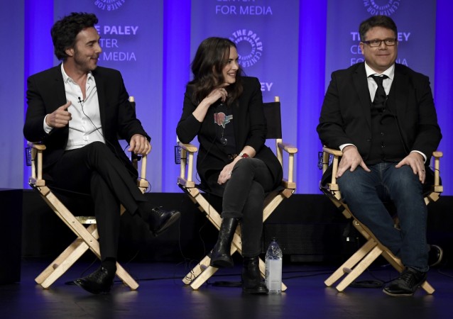 Shawn Levy, Winona Ryder, Sean Astin onstage at The Paley Center For Media's 35th Annual PaleyFest Los Angeles - 'Stranger Things' at Dolby Theatre on March 25, 2018 in Hollywood, California Stranger Things