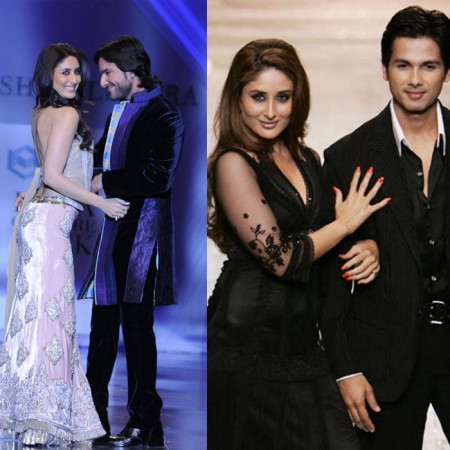 Kareena Kapoor Khan with Saif Ali Khan and Shahid Kapoor Kareena Kapoor Khan