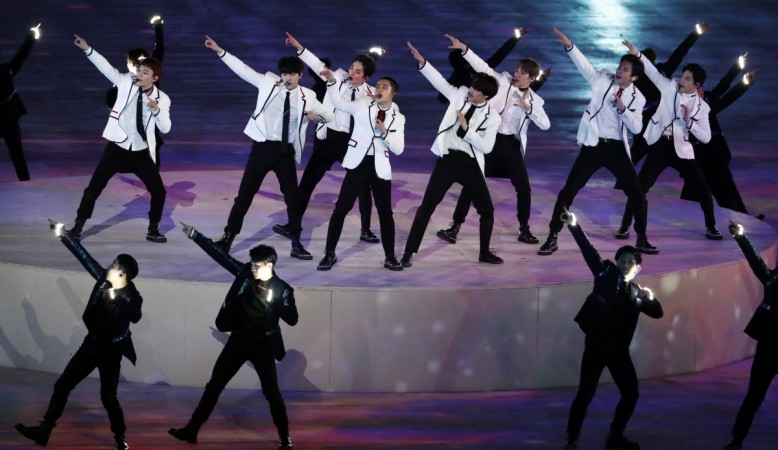 Exo band performs during the closing ceremony at closing ceremony of Pyeongchang 2018 Winter Olympics on February 25, 2018 Exo band performs during the closing ceremony at closing ceremony of Pyeongchang 2018 Winter Olympics on February 25, 2018