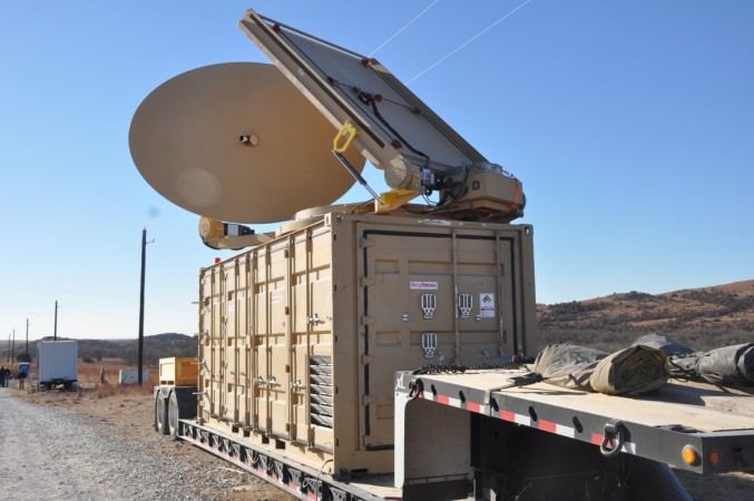 The directed energy system emits an adjustable energy beam that, when aimed at airborne targets such as drones, renders them unable to fly HPM weapon