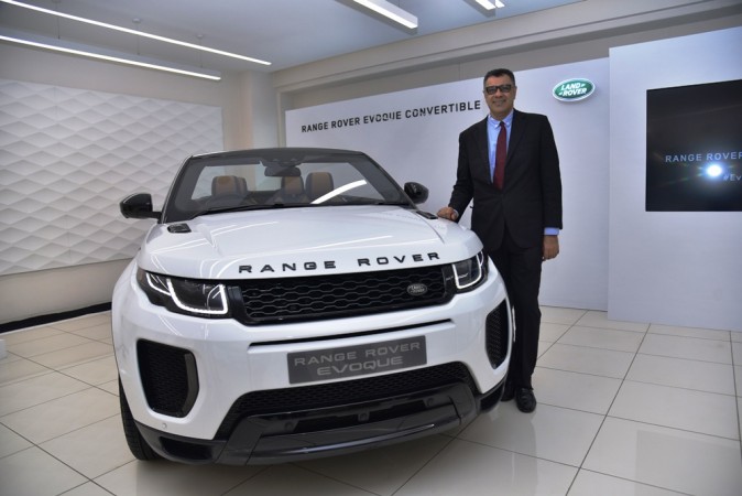 Rohit Suri, President & Managing Director, Jaguar Land Rover India with the Range Rover Evoque Convertible. Range Rover Evoque Convertible