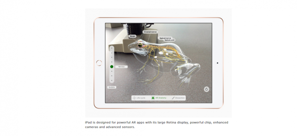 Apple's new 2018-series 9.7-inch iPad can work flawlessly when playing graphics-rich games and also powerful Augmented Reality (AR) applications Apple, iPad 2018, Education event