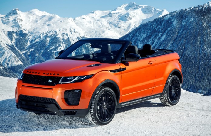 Range Rover Evoque Convertible gets a fabric roof in place of s fixed roof in the regular Evoque SUV. Range Rover Evoque Convertible