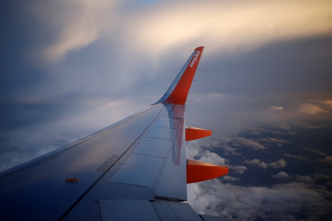 General view of the wing on an EasyJet flight on route from London to Zurich, May 18, 2017. EasyJet