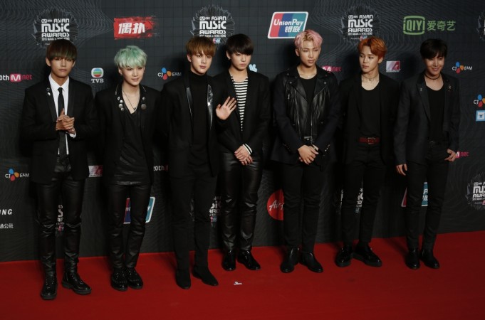 Members of South Korean K-Pop band BTS pose on the red carpet during 2015 Mnet Asian Music Awards (MAMA) in Hong Kong, China, December 2, 2015. Members of South Korean K-Pop band BTS pose on the red carpet during 2015 Mnet Asian Music Awards (MAMA) in Hong Kong, China, December 2, 2015.