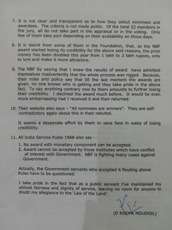 D Roopa rebuttal 2