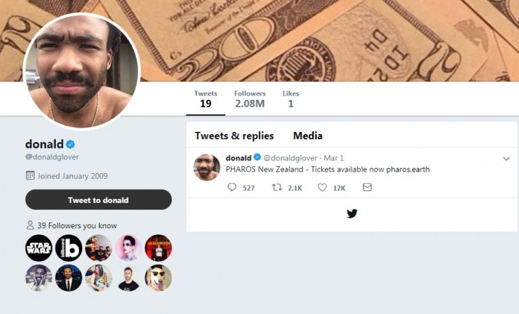 Donald Glover's Twitter account Donald Glover's Twitter account