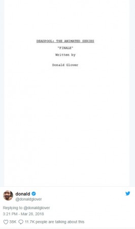 Donald Glover's Deadpool spoof script Donald Glover's Deadpool spoof script