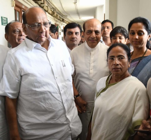 In picture: West Bengal chief minister and Trinamool Congress supremo Mamata Banerjee with NCP chief Sharad Pawar at Parliament in New Delhi, on March 27, 2018. Mamata Banerjee and Sharad Pawar
