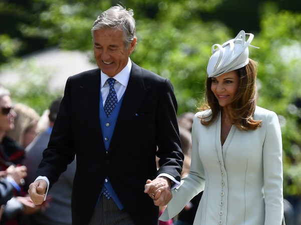 David and Jane Matthews, parents of the groom, attend the wedding of Pippa Middleton and their son James Matthews at St Mark's Church in Englefield, west of London, on May 20, 2017 David and Jane Matthews