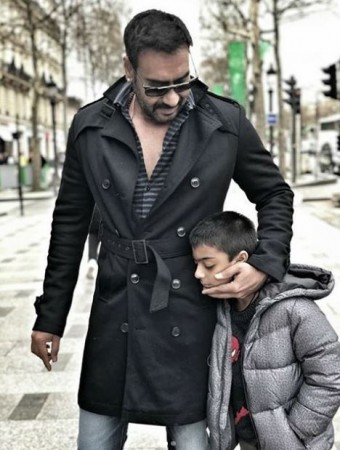 Ajay Devgn with son Yug Ajay Devgn