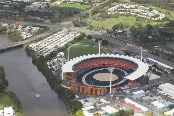 An aerial view of Carrara Stadium, Gold Coast. Carrara Stadium, Gold Coast