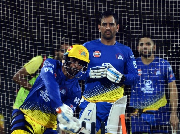 File photo of Ravindra Jadeja and MS Dhoni at Chennai Super Kings' training session. Chennai Super Kings
