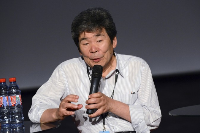 Japanese director Isao Takahata, 78 speaks to members of the public during a panel session and as he presents his latest animation film 'The tale of Princess Kaguya', on June 10, 2014, in Annecy, eastern France Isao Takahata