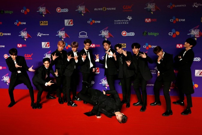 Members from South Korean K-pop group Wanna One pose on the red carpet during the Mnet Asian Music Awards in Hong Kong, China December 1, 2017. Members from South Korean K-pop group Wanna One pose on the red carpet during the Mnet Asian Music Awards in Hong Kong, China December 1, 2017.