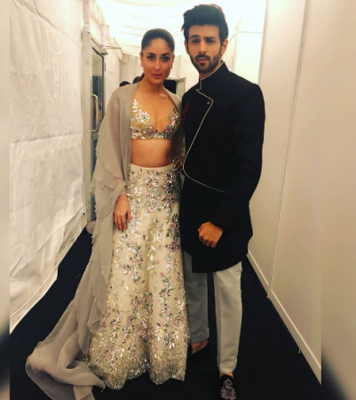 Kartik Aaryan and Kareena Kapoor at Manish Malhotra's fashion show