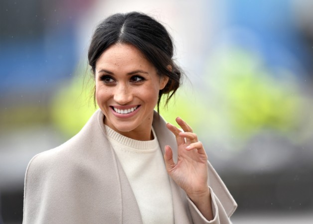   Meghan Markle "title =" Meghan Markle is seen before his visit with Prince Harry at the iconic Titanic Belfast during his trip to Northern Ireland on March 23, 2018 in Belfast, Northern Ireland, United Kingdom "width =" 660 "height =" auto "tw =" 1200 "th =" 859 "/> 

<figcaption clbad=