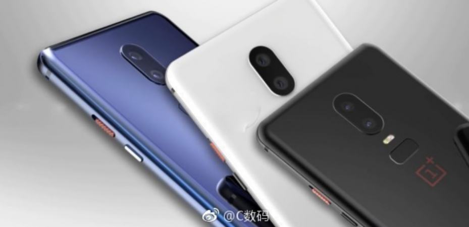 OnePlus 6 is shown to come in three colors OnePlus 6, black, whit, blue, colors