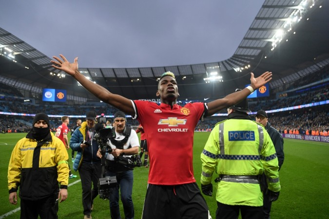 Paul Pogba scored a brace in Manchester United's 3-2 win over Manchester City Paul Pogba