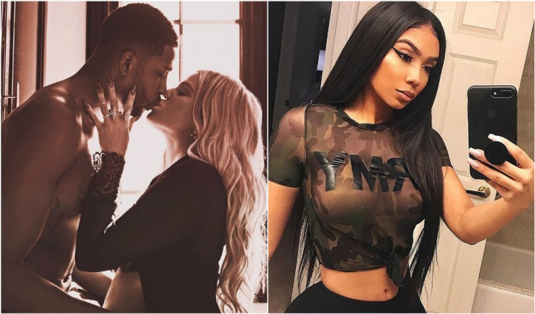 Tristan Thompson reportedly cheated on pregnant girlfriend Khloe Kardashian with a mysterious woman who's speculated to be Instagram model, Lani Blair (R). tristan cheating