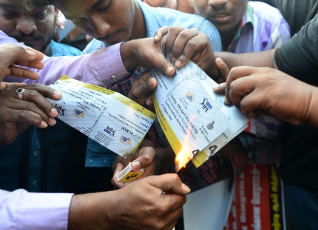 A few protesters reportedly attacked Chennai Super Kings' fans and tore their match tickets. Chennai Super Kings