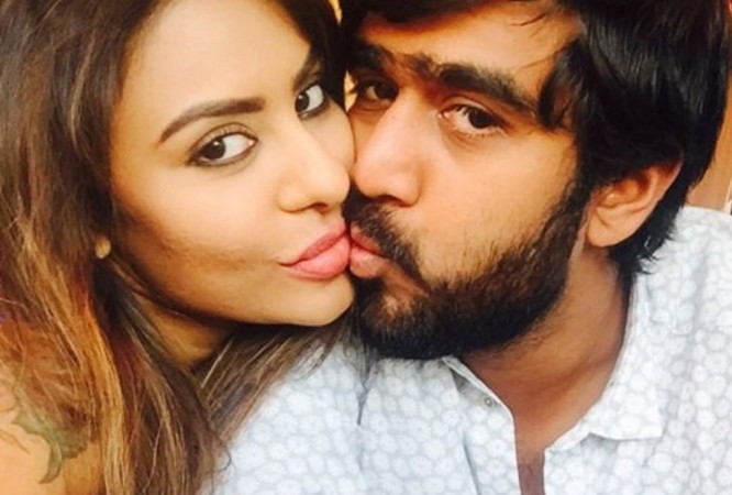 Sri Reddy's intimate moment with Abhiram Daggubati Sri Reddy's intimate moment with Abhiram Daggubati