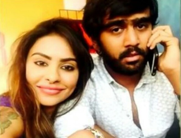 Sri Reddy and Abhiram Daggubati intimate photo Sri Reddy and Abhiram Daggubati intimate photo