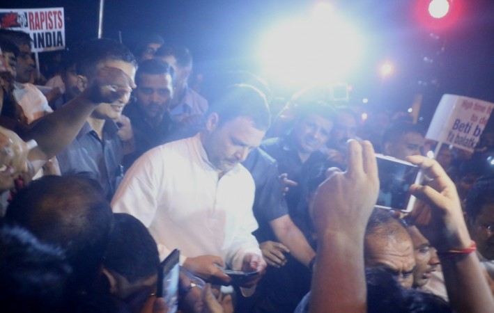 Rahul Gandhi leads a candlelight vigil to protest incidents of rape in Unnao and Kathua Rahul Gandhi candlelight march against Kathua rape