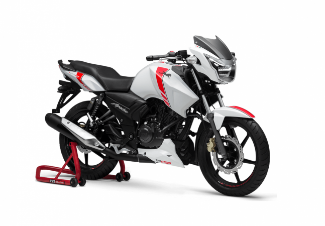 TVS Apache RTR White Race Edition has been priced from Rs 79,715 TVS Apache RTR 160 Race Edition