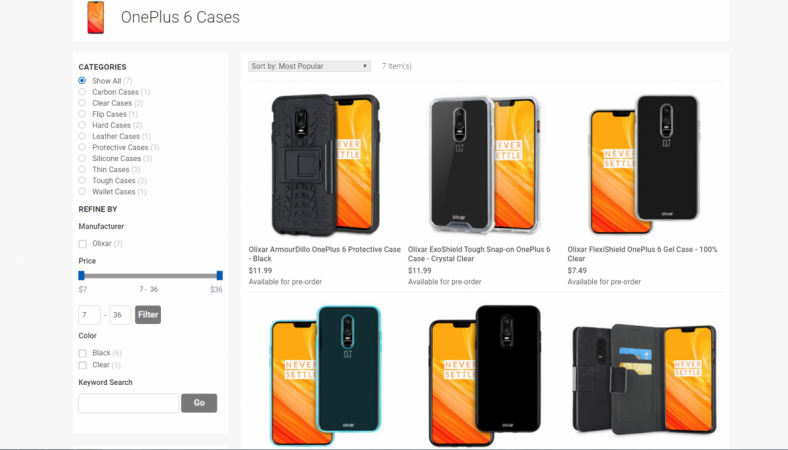 OnePlus 6 cover cases listed on Mobile Fun reveals key design elements of the Android flagship phone OnePlus 6, cover case, Mobile Fun