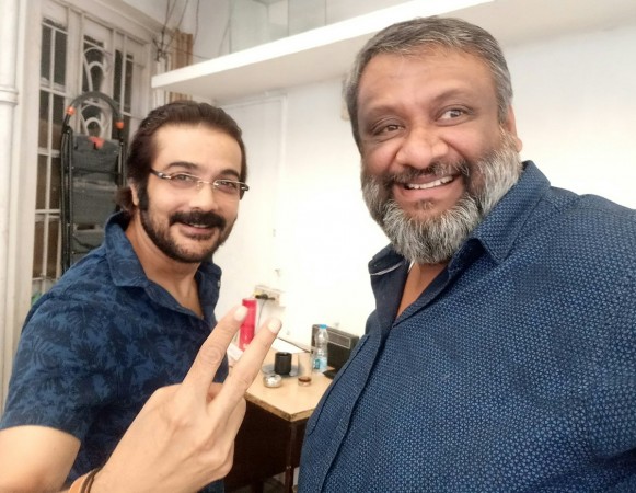 Mayurakshi actor Prosenjit Chatterjee with Nagarkirtan director Kaushik Ganguly Prosenjit Chatterjee, Kaushik Ganguly