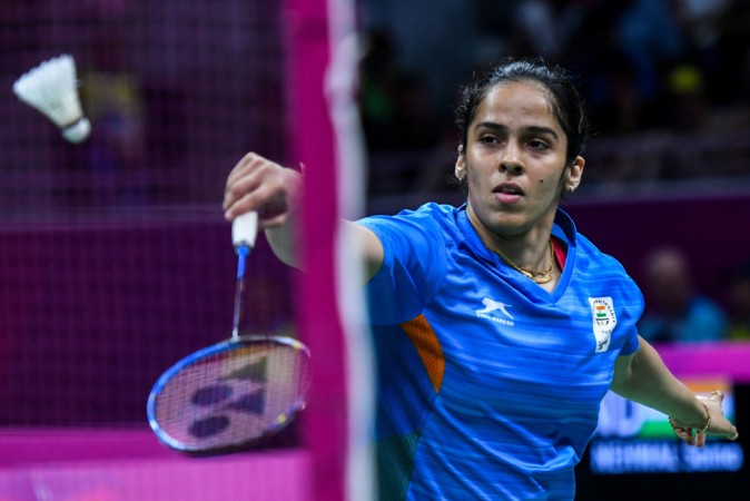 File photo of Saina Nehwal in action in Gold Coast. Saina Nehwal