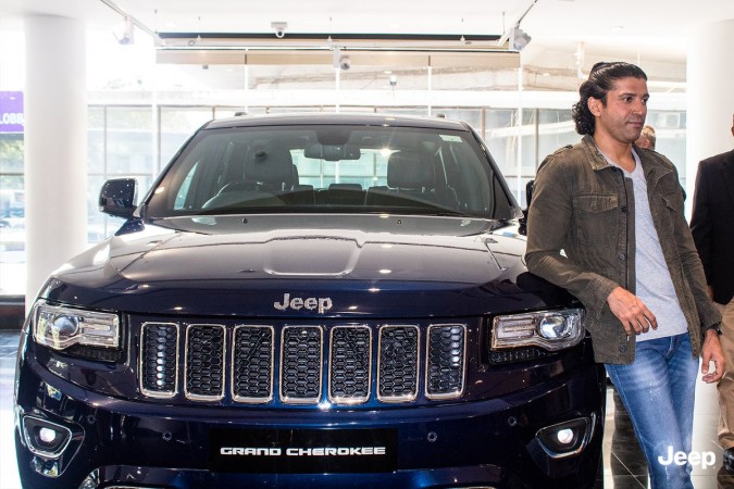 Farhan Akhtar with his Jeep Grand Cherokee Farhan Akhtar with Jeep Grand Cherokee
