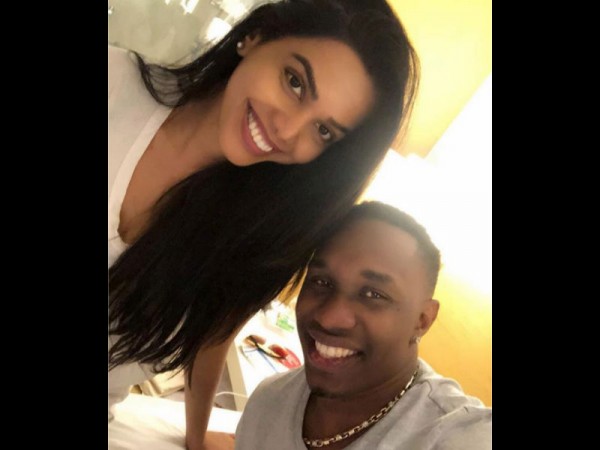Natasha Suri and Dwayne Bravo Natasha Suri and Dwayne Bravo