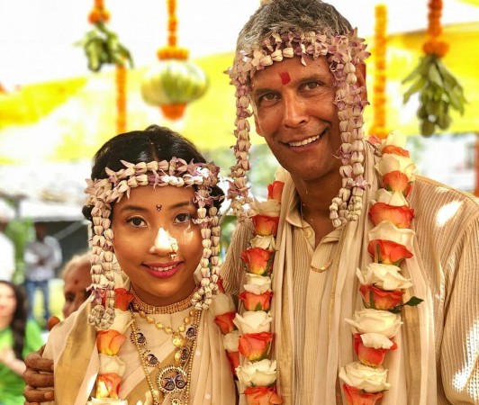 Milind Soman, Ankita Konwar Milind Soman, Ankita Konwar