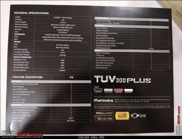 Mahindra TUV300 Plus brochure Mahindra TUV300 Plus