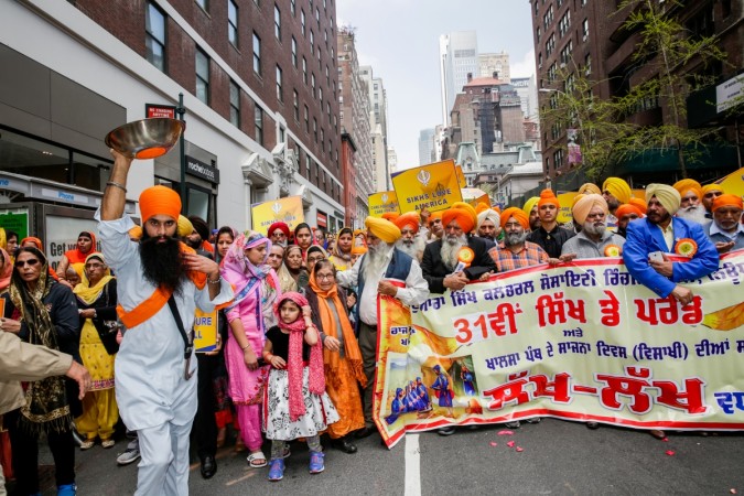 Participants take part in the Annual Sikh Day Parade in Manhattan, New York, U.S., April 28, 2018. sikh parade