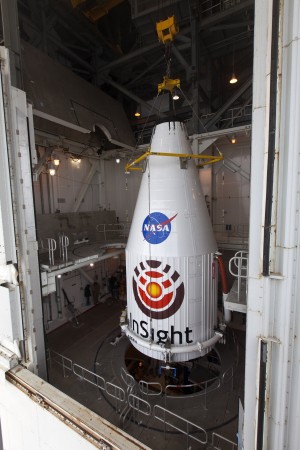 The Mars lander gets mated to the Atlas V rocket Mars lander